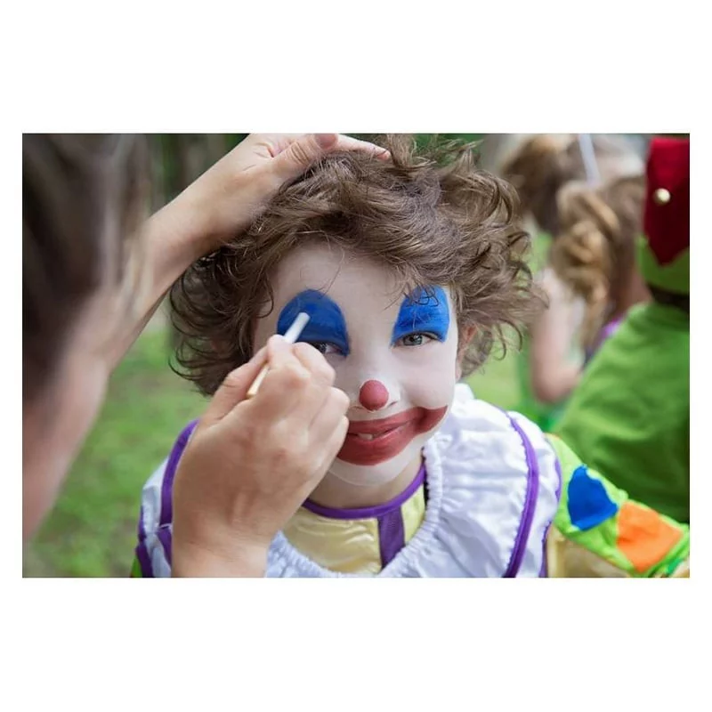 Kit maquillage 3 couleurs - Clown et Arlequin (bleu, blanc, rouge) 