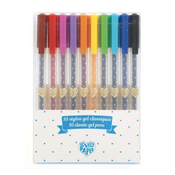10 stylos gel classiques 
