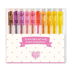 10 mini stylos gel candy 