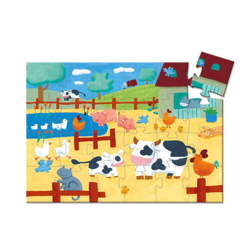 Puzzle silhouette Les vaches à la ferme - 24 pièces - Djeco