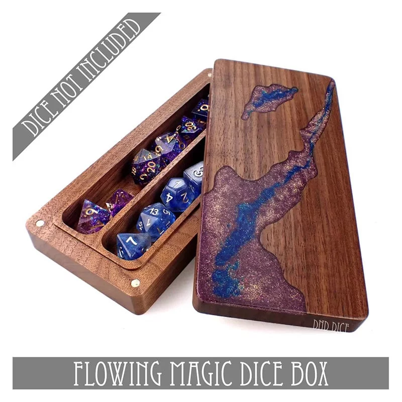 Boite de dés en bois - Flowing Magic box