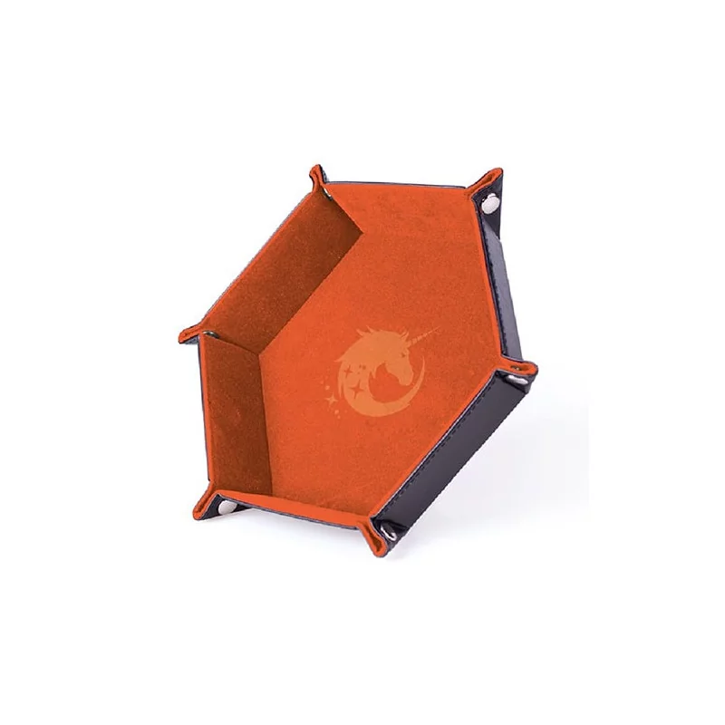 Piste de dés hexagonale - similicuir - orange