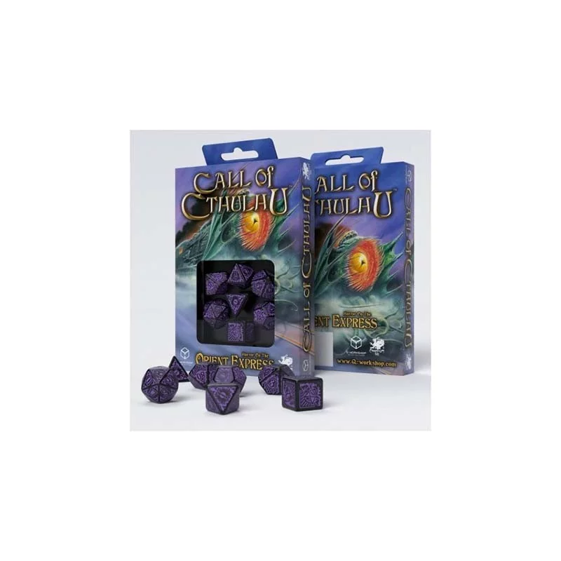 Call of Cthulhu Horror on the Orient Express Black & purple Dice Set