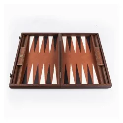 Backgammon manopoulos 30cm Simili cuir caramel