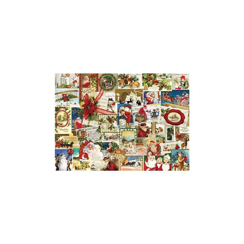 Puzzle 1000p - Cartes Noel Vintage - Eurographics