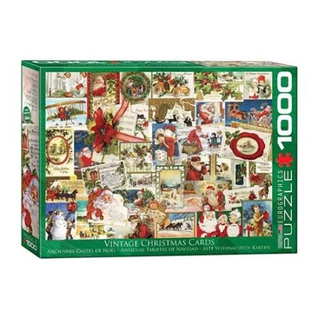 Puzzle 1000p - Cartes Noel Vintage - Eurographics