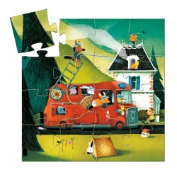 Puzzle silhouette Le camion de pompiers - 16 pièces - Djeco