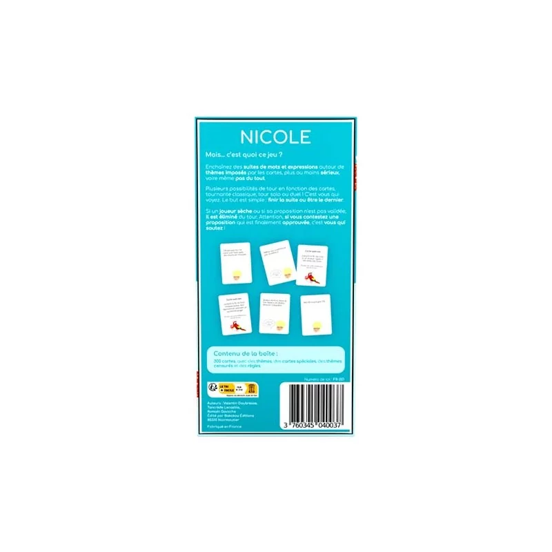 Nicole jeu de société Nicole jeu de société