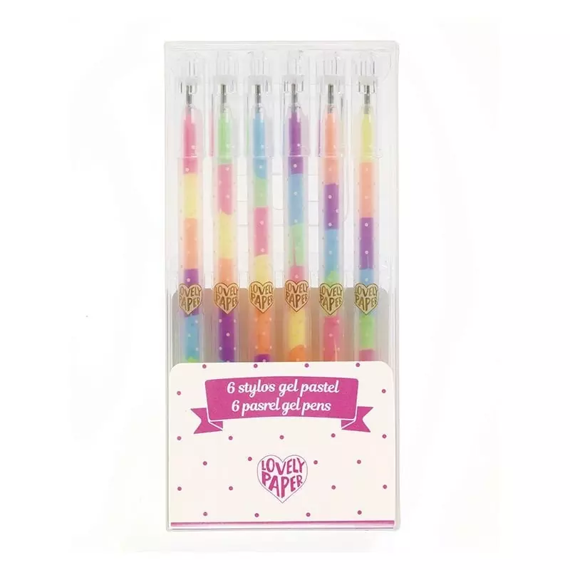 6 stylos gel pastel Djeco