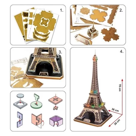 Puzzle 3D Tour Eiffel Led Cubic Fun