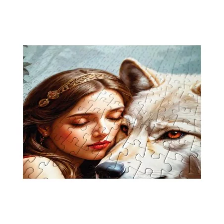 Puzzle 1000 pièces - Lady and the wolf