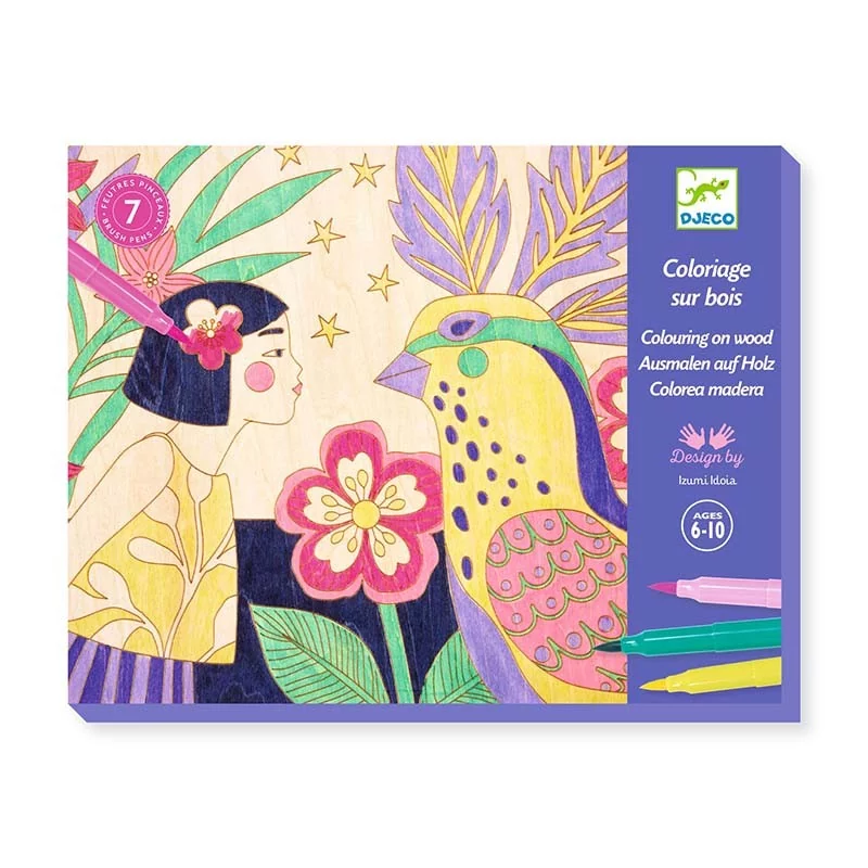 Coloriage sur bois : Sweet Girls - Djeco Coloriage sur bois : Sweet Girls - Djeco