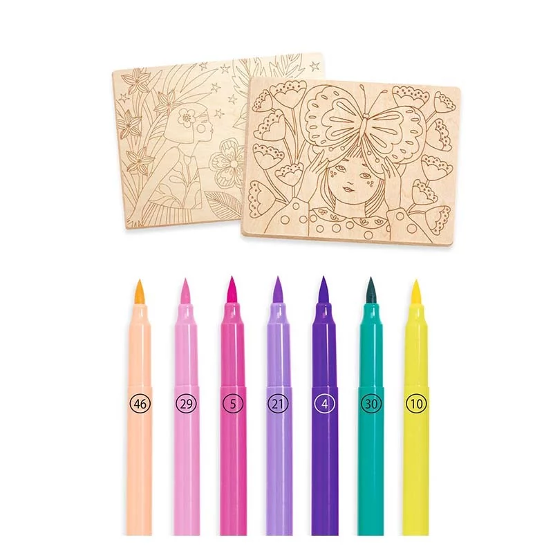 Coloriage sur bois : Sweet Girls - Djeco Coloriage sur bois : Sweet Girls - Djeco