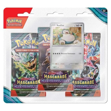 Pokémon : Pack 3 Boosters Mascarade Crépusculaire