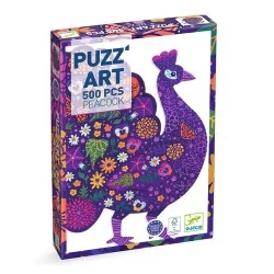 Puzzle 500 pièces - Puzz'Art Peacock - Djeco