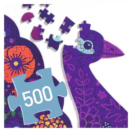 Puzzle 500 pièces - Puzz'Art Peacock - Djeco