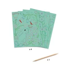 4 cartes à gratter : Rencontres Djeco