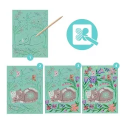 4 cartes à gratter : Rencontres Djeco