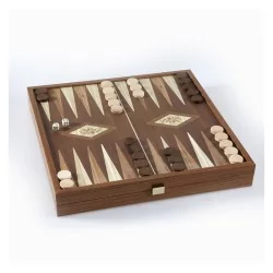 Échecs Backgammon 27cm Noyer