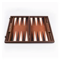 Backgammon Manopoulos 48 cm - Simili cuir caramel