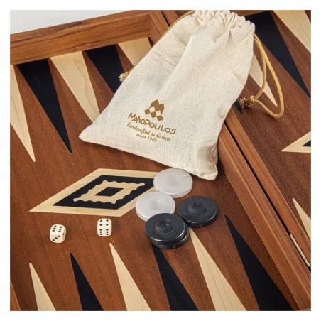 Backgammon Manopoulos 38 cm - Acajou Backgammon Manopoulos 38 cm - Acajou