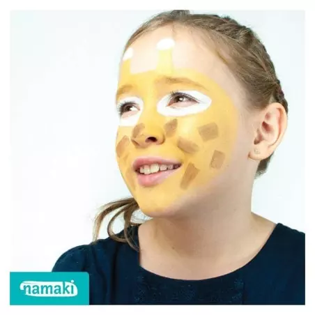 Kit maquillage 3 couleurs - Lion et Girafe (or, blanc, marron) 