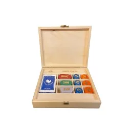 Coffret de jeu en bois - Belote 90 Jetons