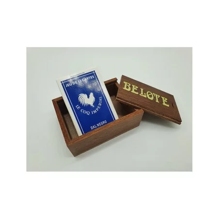 Boîte en bois à tirette - Belote Boîte en bois à tirette - Belote