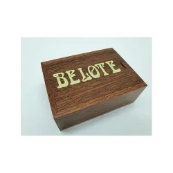 Boîte en bois à tirette - Belote