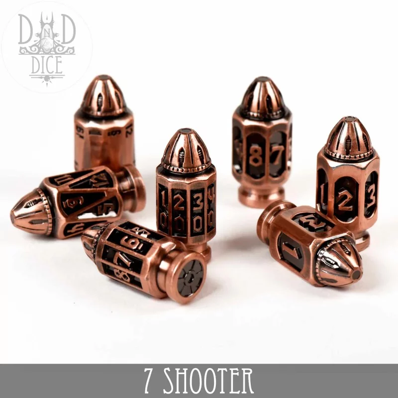 Set de dés en Métal : 7 Shooter Copper