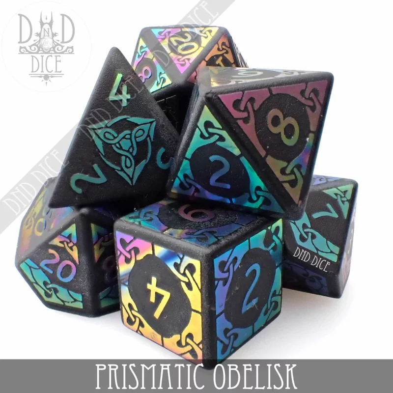Set de dés en Obsidienne - Prismatic Obelisk Set de dés en Obsidienne - Prismatic Obelisk