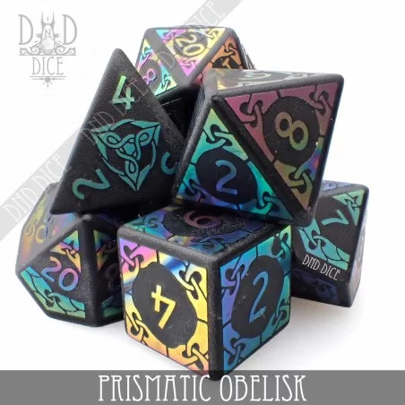 Set de dés en Obsidienne - Prismatic Obelisk Set de dés en Obsidienne - Prismatic Obelisk