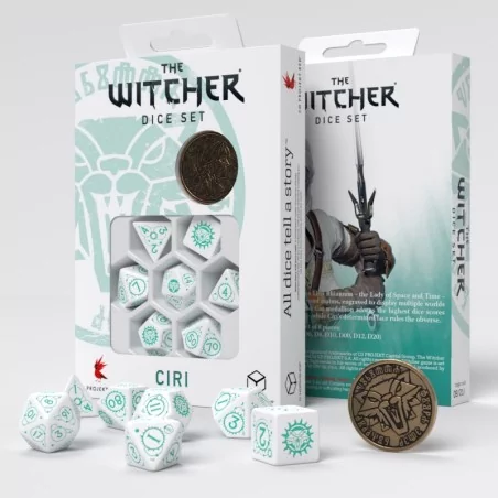 Lot de 7 dés avec pièce - The Witcher- Ciri Lot de 7 dés avec pièce - The Witcher- Ciri