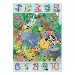 Puzzle Géant 1 à 10 Jungle - 54 pièces - Djeco