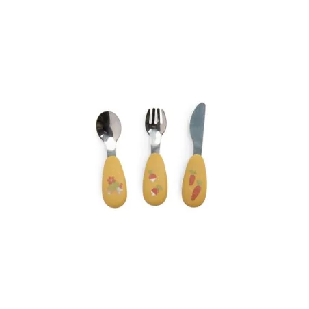 Set de couverts en silicone - Trois Petits lapins Set de couverts en silicone - Trois Petits lapins