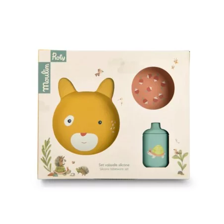 Set de vaisselle en silicone - Trois Petits lapins Set de vaisselle en silicone - Trois Petits lapins
