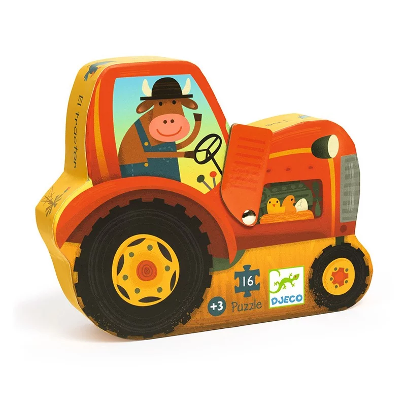 Puzzle Tracteur -16 pièces - Djeco Puzzle Tracteur -16 pièces - Djeco