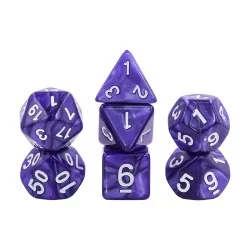 Lot de 7 Dés multiformat en boîte – Violet nacré