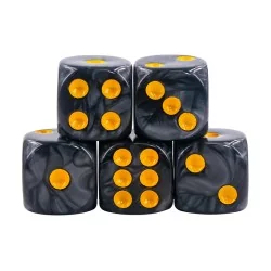Lot de 5 Dés 6 faces – Black Pearl