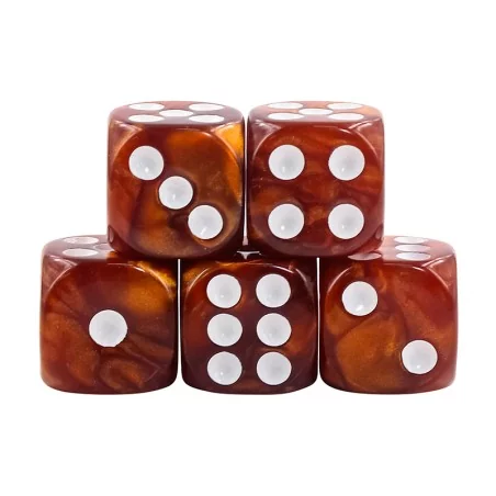 Lot de 5 Dés 6 faces – Brown Pearl Lot de 5 Dés 6 faces – Brown Pearl