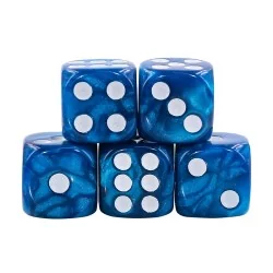 Lot de 5 Dés 6 faces – Blue Pearl