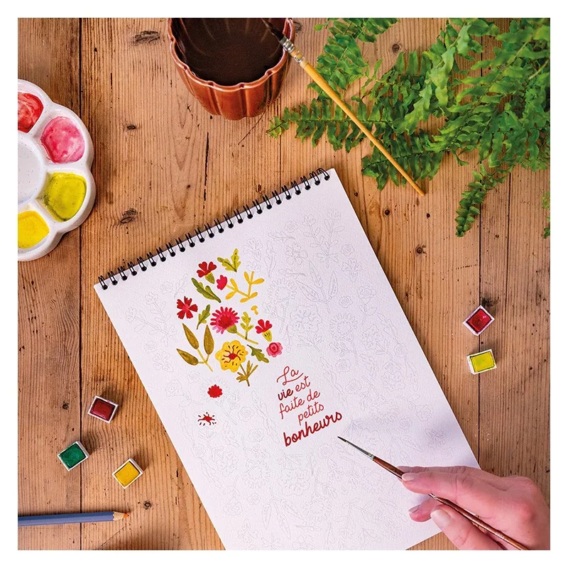 Carnet de coloriage A4 - Petits bonheurs Carnet de coloriage A4 - Petits bonheurs
