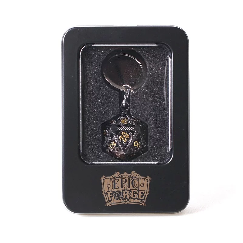 Porte-clé D20 - Lot de 7 mini dés métal (5mm) Porte-clé D20 - Lot de 7 mini dés métal (5mm)