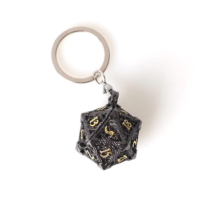 Porte-clé D20 - Lot de 7 mini dés métal (5mm) Porte-clé D20 - Lot de 7 mini dés métal (5mm)