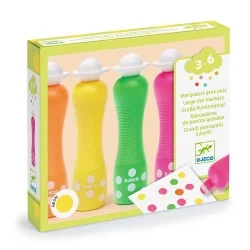 4 marqueurs gros pois Neon - Djeco