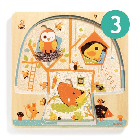 Chez-nut - Puzzle bois 12 pièces - Djeco