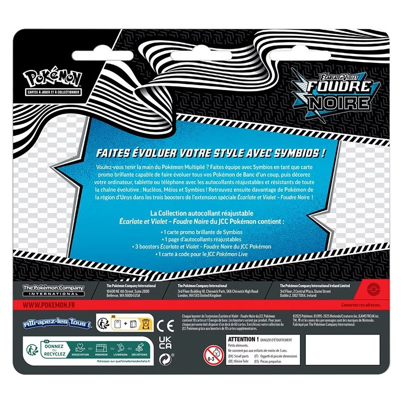 Pokémon : Tech Sticker 3-Pack Foudre Noire Pokémon : Tech Sticker 3-Pack Foudre Noire