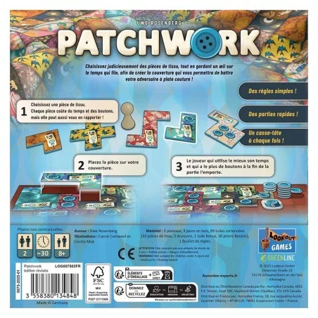 Jeu de société Patchwork Jeu de société Patchwork