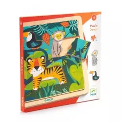 Puzzle bois puzzlo Jungle - 12 pièces - Djeco