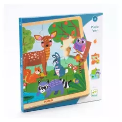 Puzzle bois puzzlo Forest - 16 pièces - Djeco